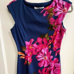 Navy Floral Dress - size 2